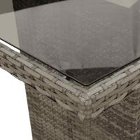 9-delige Tuinset met kussens poly rattan grijs - thumbnail