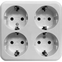 Benson opbouw stopcontact RA 4 voudig wit - 4650084 - thumbnail