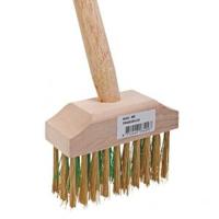 Tuinbezem klein met messing haren en steel - thumbnail