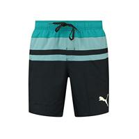 Puma Zwembroek Heren Heritage Stripe Mid Shorts Black Teal Combo-M - thumbnail