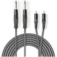 Nedis COTH23320GY15 Stereo Audiokabel 2x 6,35 Mm Male - 2x Rca Male 1,5 M Grijs - thumbnail