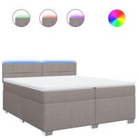 Boxspring met matras stof taupe 200x200 cm - thumbnail