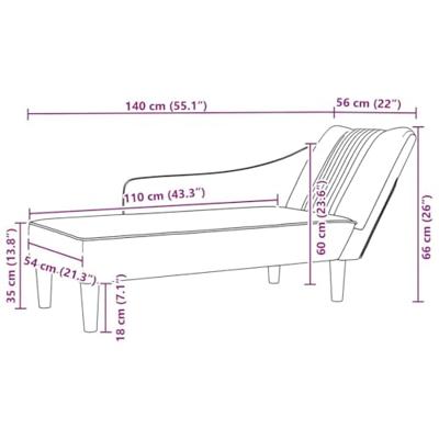 Chaise longue met rechterarmleuning fluweel lichtgrijs Chaise longue met rechterarmleuning fluweel lichtgrijs
