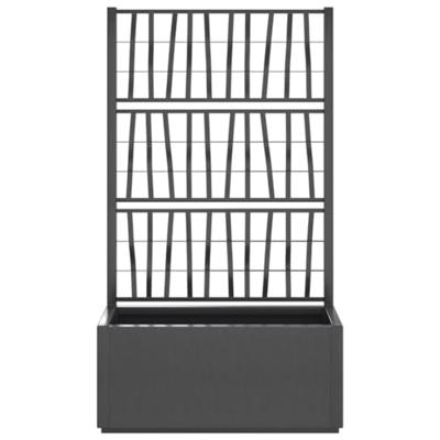 VidaXL Plantenbak met latwerk 80x36x140 cm polypropeen donkergrijs