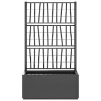Plantenbak met latwerk 80x36x140 cm polypropeen donkergrijs - thumbnail