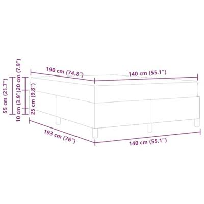 Bedframe met matras Zwart en Wit en Zwart 140 x 190 cm Fluweel