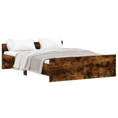 Bedframe met hoofd- en voeteneinde gerookt eiken 140x190 cm