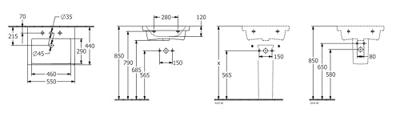 Wastafel Villeroy & Boch Subway 3.0 Met CeramicPlus 1 Kraangat Zonder Overloop 55x44x16.5 cm Stone White Villeroy & Boch