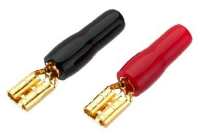 Monacor 0344920 Platte stekker (male) Insteekbreedte: 4.8 mm Rood, Zwart 20 stuk(s)