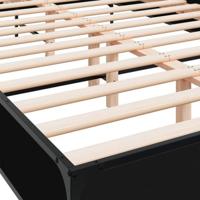 Bedframe bewerkt hout metaal zwart 150x200 cm - thumbnail