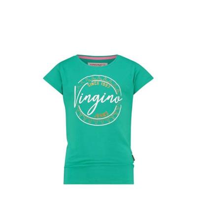 Vingino T-shirt Harper met logo donker mintgroen Vingino T-shirt Harper met logo donker mintgroen