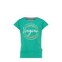 Vingino T-shirt Harper met logo donker mintgroen - thumbnail