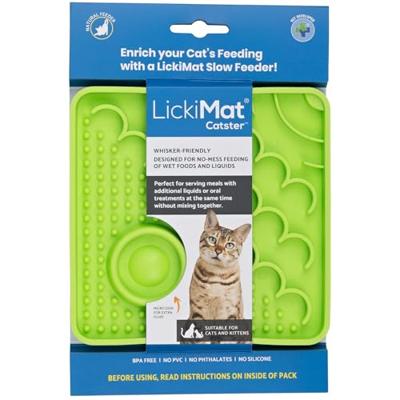 LickiMat Catster kattenvoermat - kattenvoederbak met microschaal voor extra hydratatie - perfect voor voedsel, lekkernijen, yoghurt en angstverlichting voor katten - leuk alternatief voor Slow Feeder