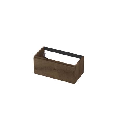 INK - Onderkast 1L Greeploos Houten Keerlijst Fineer - 900x450x400 Mm - Chocolate Fineer