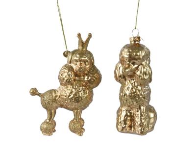 Hond glas l4.8b10h13.7 cm goud a2 kerst Decoris - Decoris