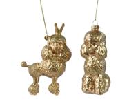 Hond glas l4.8b10h13.7 cm goud a2 kerst Decoris - Decoris - thumbnail
