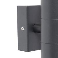 QAZQA Buitenwandlamp donkergrijs 2-lichts IP44 - Duo - thumbnail