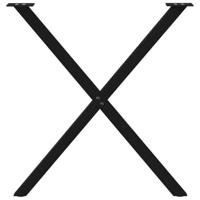 Eettafelpoten 2 st X-vormig 70x(72-73) cm staal zwart - thumbnail