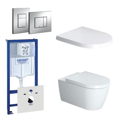 Duravit Starck Me Toiletset - inbouwreservoir - diepspoel - wandcloset - softclose - bedieningsplaat verticaal/horizontaal - chroom 0720001/0729205/0293433/0293435/ Duravit Starck Me Toiletset - inbouwreservoir - diepspoel - wandcloset - softclose - bedieningsplaat verticaal/horizontaal - chroom 0720001/0729205/0293433/0293435/