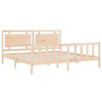Bedframe met hoofdbord massief hout 180x200 cm - thumbnail