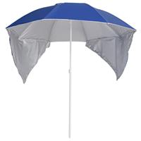 VidaXL Strandparasol met zijwanden 215 cm blauw - thumbnail