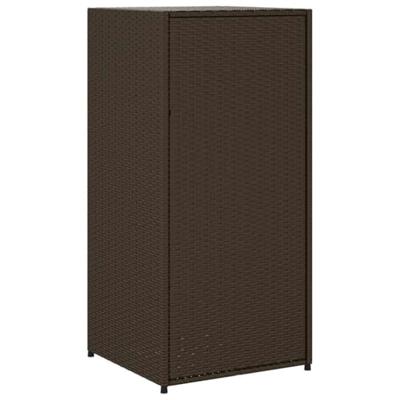 Tuinkast 55x55x111 cm poly rattan bruin