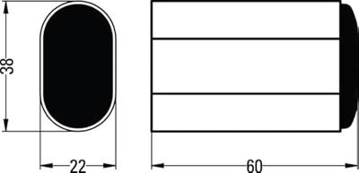 DEURBUFFER OVAAL 60MM MAT ZWART (4704) DEURBUFFER OVAAL 60MM MAT ZWART (4704)