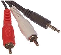 LogiLink CA1042 Jackplug / Cinch Audio Aansluitkabel [1x - 2x Cinch-stekker] 1.50 m Zwart (mat) - thumbnail