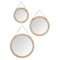 MUST Living Spiegel 'San Jose' Rotan, Set van 3 stuks - thumbnail