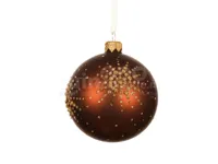 Kerstbal Glas Glitter Espresso Bruin Ø8cm 1st - thumbnail