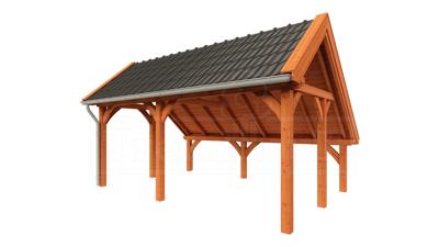 Trendhout Kapschuur de Hoeve XL 585x440 cm- Kapschuurdak- Onbehandeld lariks Douglas hout- Trendhout