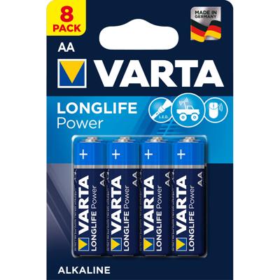 Set van 8 x AA Varta alkaline batterijen - LongLife Power