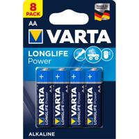 Set van 8 x AA Varta alkaline batterijen - LongLife Power - thumbnail