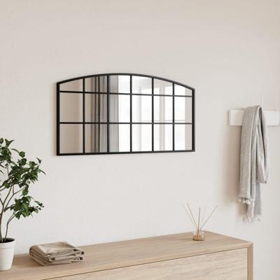 VidaXL Wandspiegel boog 80x40 cm ijzer zwart