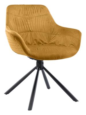 Artistiq Draaibare Eetkamerstoel 'Tyonna' Velvet, kleur Mosterdgeel