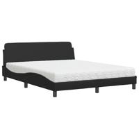 Bed met matras kunstleer zwart 160x200 cm - thumbnail