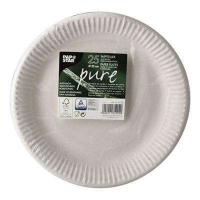 Papstar borden karton wit 23cm 25st
