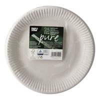 Papstar borden karton wit 23cm 25st - thumbnail