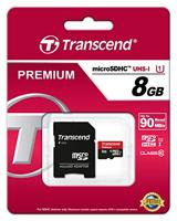 Transcend Premium microSDHC-kaart Industrial 8 GB Class 10, UHS-I Incl. SD-adapter - thumbnail