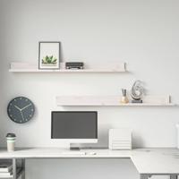 Wandkasten 2 st 110x11x9 cm massief grenenhout wit - thumbnail