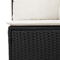 9-delige Loungeset met kussens poly rattan zwart - thumbnail