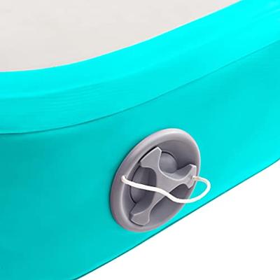 VidaXL Gymnastiekmat met pomp opblaasbaar 800x100x20 cm pvc groen - thumbnail