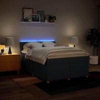 Boxspring met matras stof blauw 140x200 cm - thumbnail