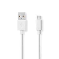 USB 2.0-Kabel | A Male - Micro-B Male | 1,0 m | Wit - thumbnail
