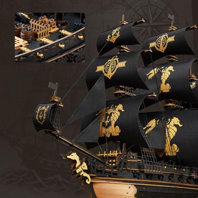 Zeilschip Robotime 3D Houten Puzzel The Seahorse Barque - thumbnail