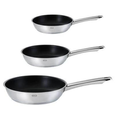 Rosle Koekenpannenset Moments - RVS - ø 20, 24 & 28 cm - Standaard anti-aanbaklaag