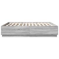 Bedframe met LED-verlichting grijs sonoma eiken 200x200 cm - thumbnail
