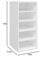 Schoenenkasten 2 st 31,5x35x70 cm bewerkt hout wit - thumbnail