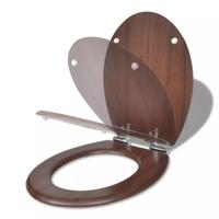 VidaXL Toiletbril soft-close simpel ontwerp mdf bruin - thumbnail