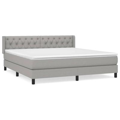 Boxspring met matras stof lichtgrijs 160x200 cm